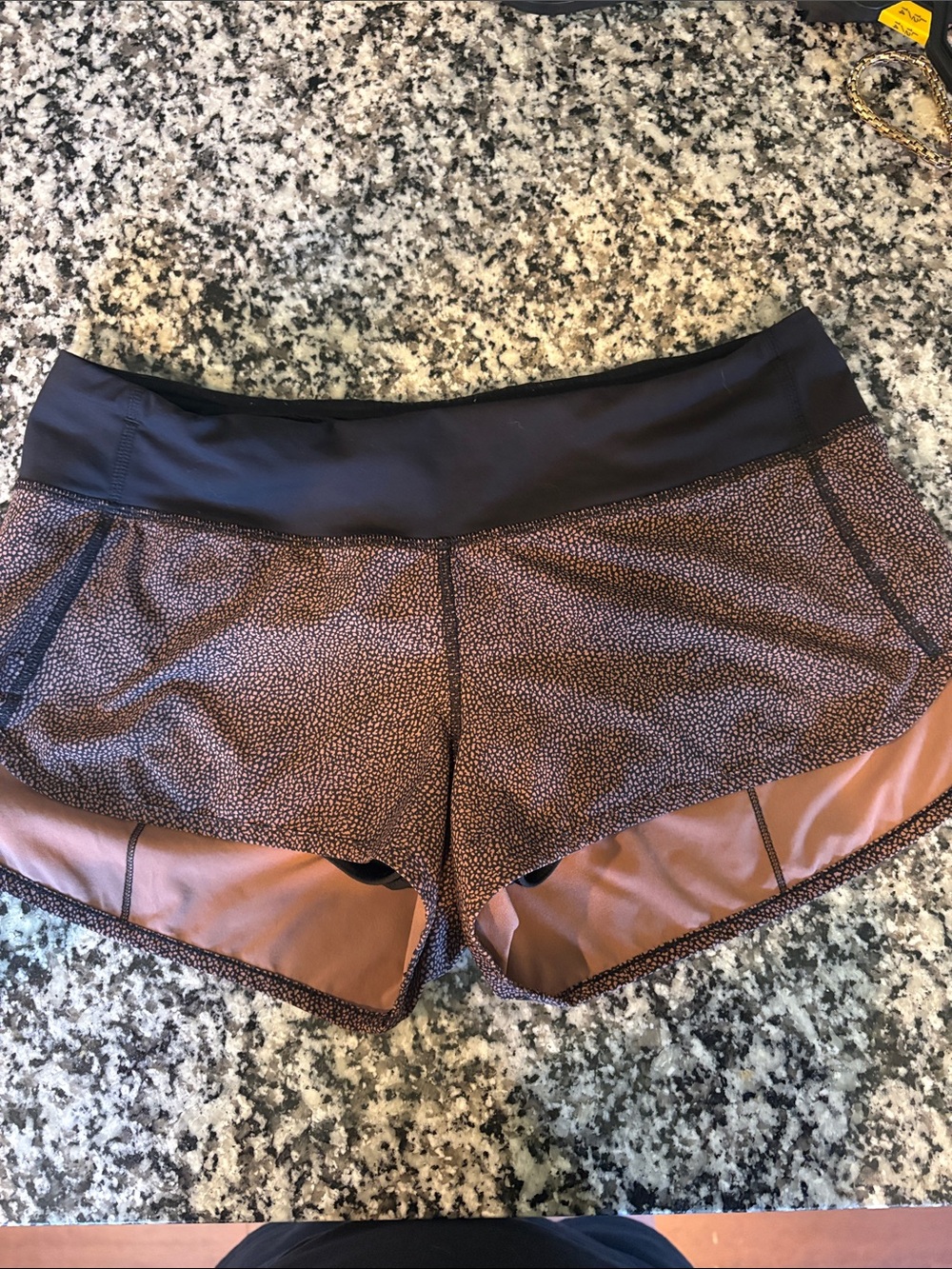 Lululemon Women’s Brown Running Shorts with Black Waistband